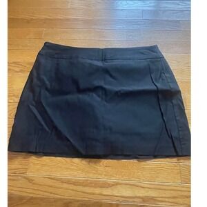 Versona Mini Skirt Womens Size 14 Black Modern A-line Rayon Nylon Stretch Career